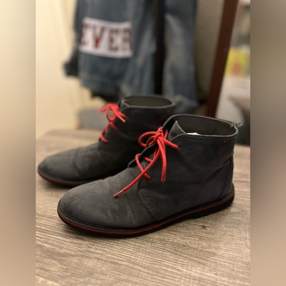 Cole Haan Black Chukka Boots with Red Laces